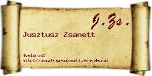 Jusztusz Zsanett névjegykártya