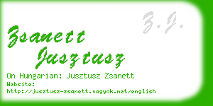 zsanett jusztusz business card